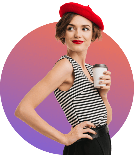 francúzske dievča s kávou
